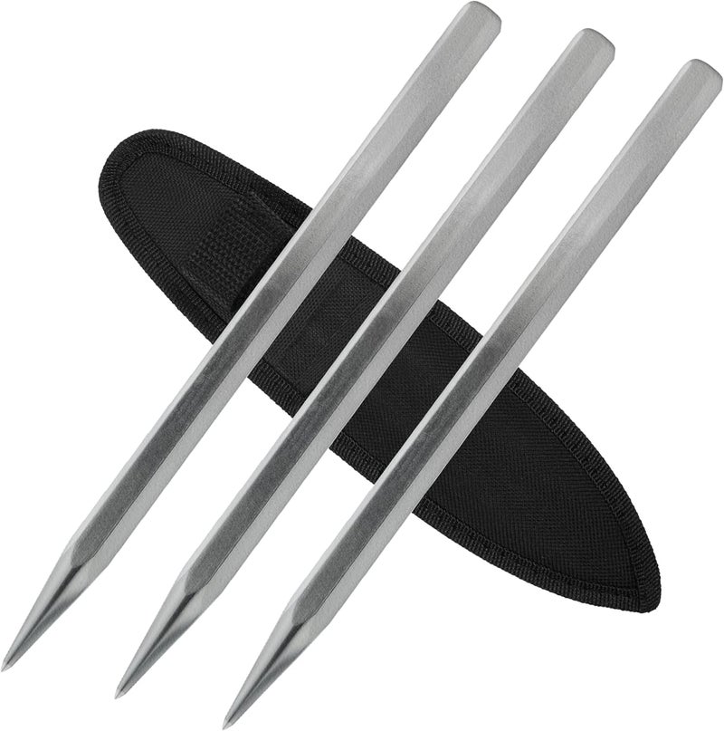 TACTICALEDGED.DOJO مجموعة مسامير رمي الفولاذية مجموعة من 3 (10 مم و12 مم) - Image 1